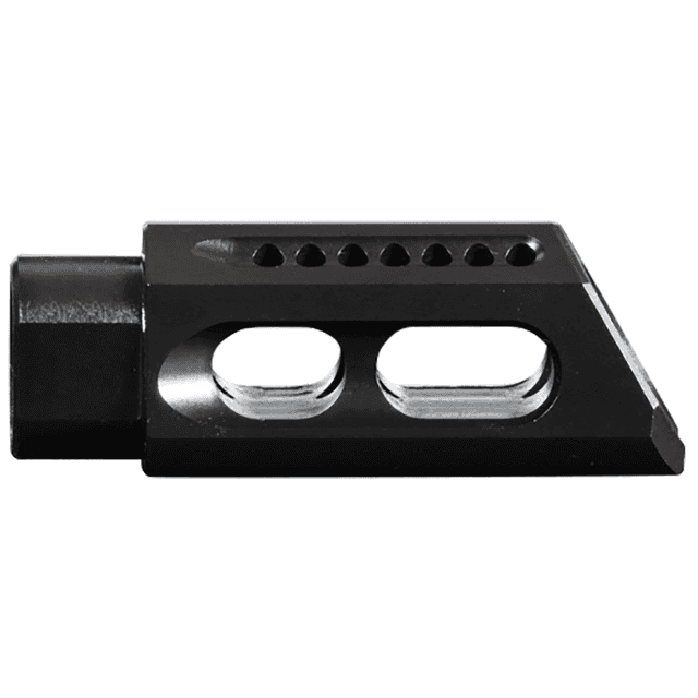 Yankee Hill Slant Muzzle Brake in Black Steel with 1/2"-28 Threads, 2.50" OAL for 5.56x45mm NATO AR-Platform - 26MBA Yankee Hill Slant Muzzle Brake in Black Steel with 1/2"-28 Threads, 2.50" OAL for 5.56x45mm NATO AR-Platform - 26MBA