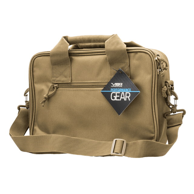 NcStar VISM Double Pistol Range Bag with Mag Pouches, Loop Fasteners, Zippers, Padding, and Tan Finish - CPDX2971T NcStar VISM Double Pistol Range Bag with Mag Pouches, Loop Fasteners, Zippers, Padding, and Tan Finish - CPDX2971T