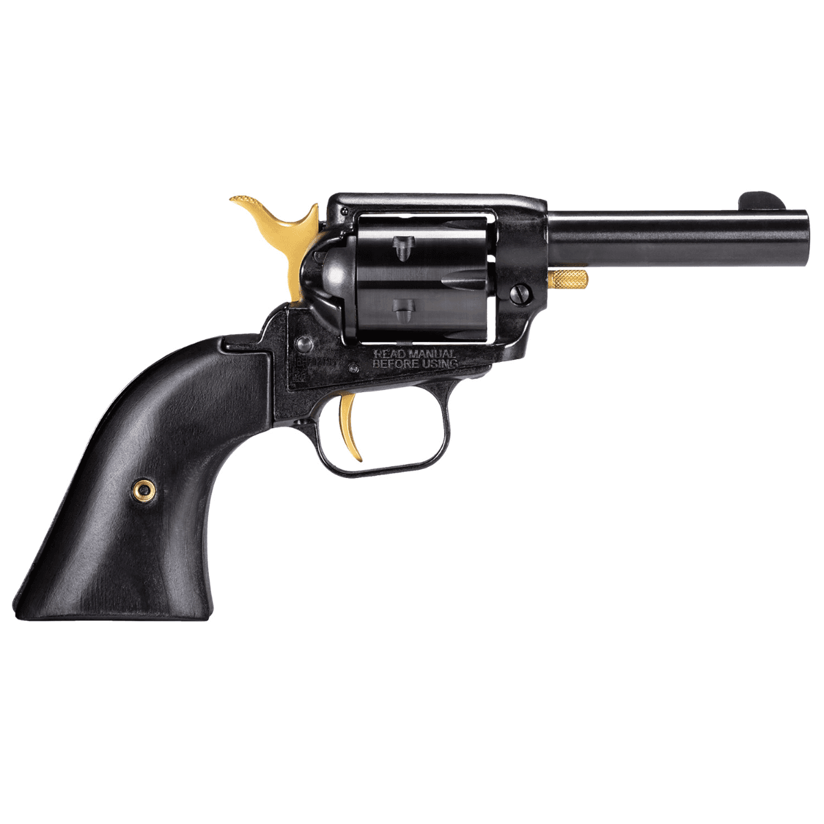 Heritage Mfg Barkeep 22 LR, 6 Shot, 3.60" Barrel, Gold Controls, Black Oxide Steel, Manual Safety – BK22B3-GLD Heritage Mfg Barkeep 22 LR, 6 Shot, 3.60" Barrel, Gold Controls, Black Oxide Steel, Manual Safety – BK22B3-GLD