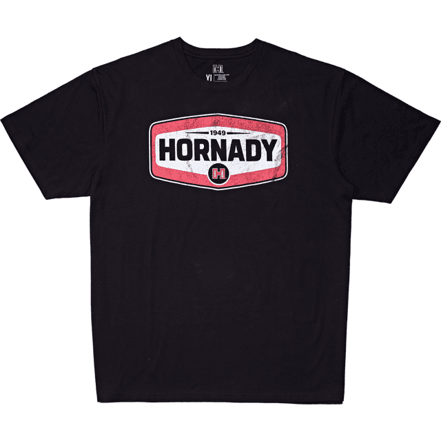 Hornady Hornady Graphic Tee Shirt, Black Cotton Short Sleeve Medium - 99607M Hornady Hornady Graphic Tee Shirt, Black Cotton Short Sleeve Medium - 99607M