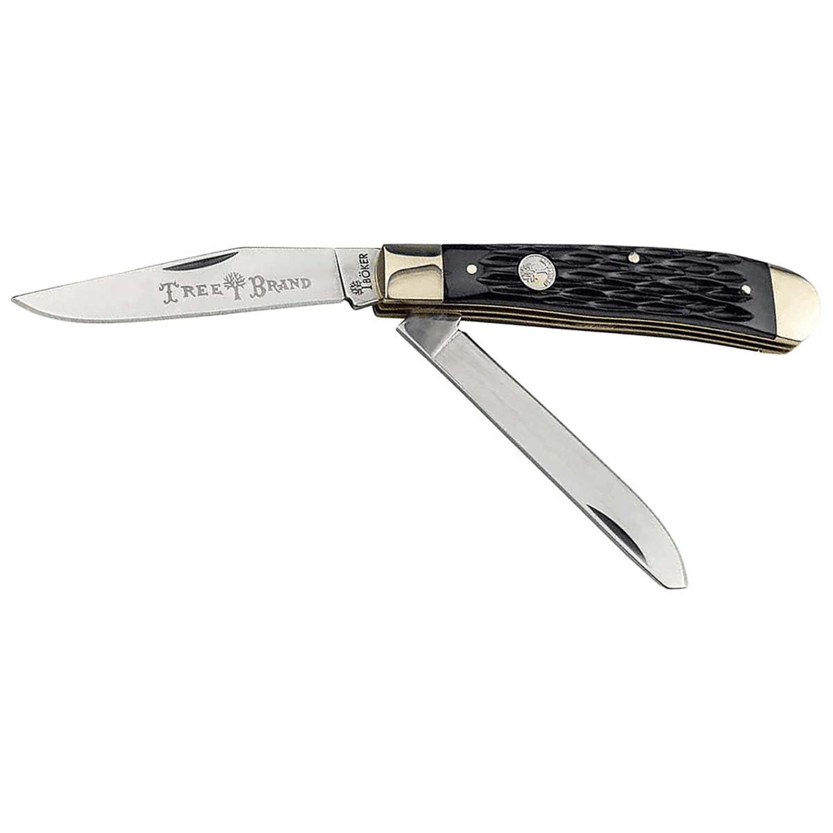 Boker Trapper 2.0 Knife, 4.25'' Closed Clip Point/Spey Plain D2 Steel Blade Black Jigged Bone Handle - 110824 Boker Trapper 2.0 Knife, 4.25'' Closed Clip Point/Spey Plain D2 Steel Blade Black Jigged Bone Handle - 110824