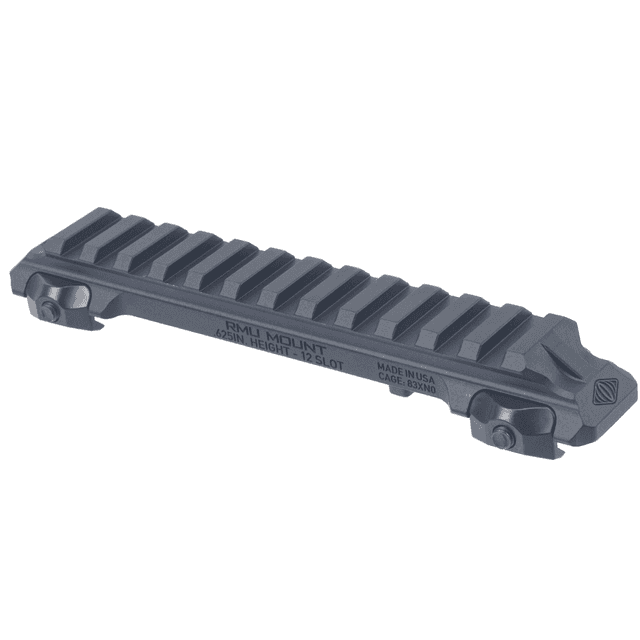 Reptilia LLC RMU Mount 12 Slot, Black 7075-T6 Aluminum Mil-Spec 1913 Picatinny Rail Mount - 100269 Reptilia LLC RMU Mount 12 Slot, Black 7075-T6 Aluminum Mil-Spec 1913 Picatinny Rail Mount - 100269