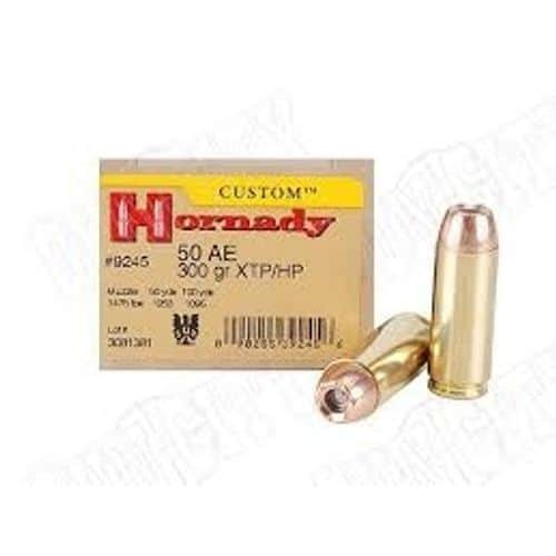 Hornady Custom .50 AE Ammunition 20 Rounds XTP JHP 300 Grains Hornady Custom .50 AE Ammunition 20 Rounds XTP JHP 300 Grains