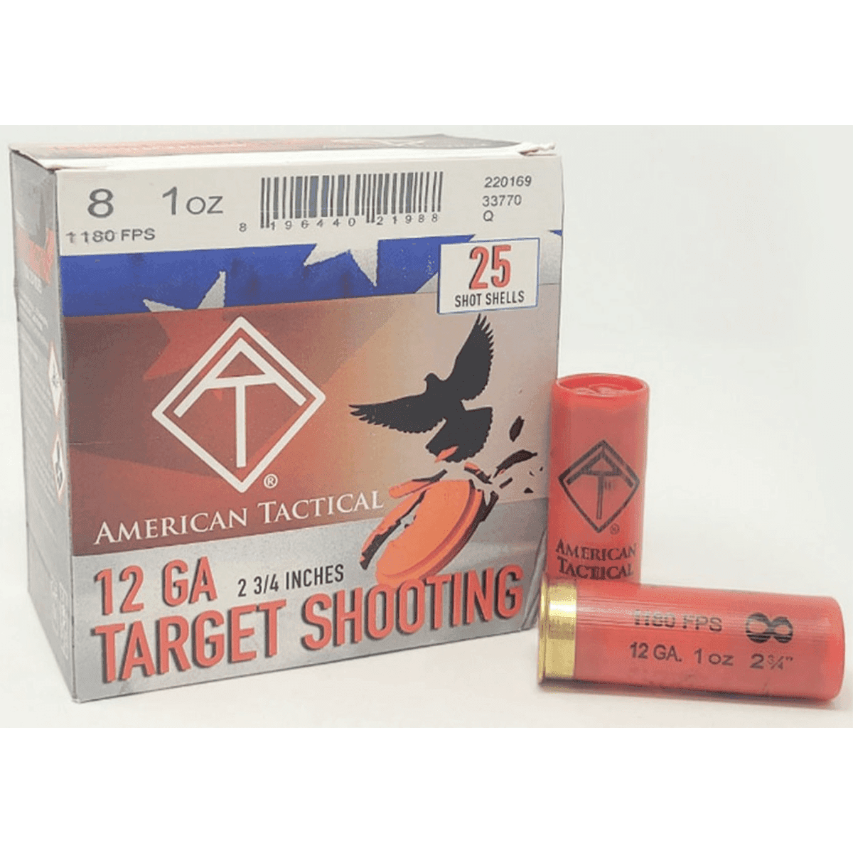 ATI Target Load 12 Gauge 2.75" 1oz 8 Shot 25 Per Box ATI Target Load 12 Gauge 2.75" 1oz 8 Shot 25 Per Box