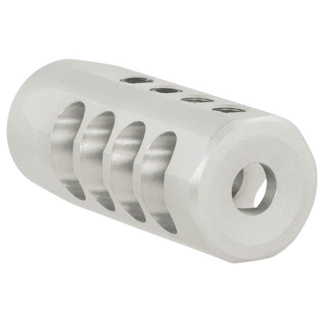Christensen Arms Side-Baffle Muzzle Brake, Natural Titanium 5/8"-24 tpi Threads 30 Cal (.920" D Bull barrel) - 8100001701 Christensen Arms Side-Baffle Muzzle Brake, Natural Titanium 5/8"-24 tpi Threads 30 Cal (.920" D Bull barrel) - 8100001701