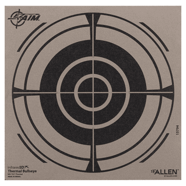 Allen Thermal Target, Black/Gray Bullseye Hanging Paper 8" x 8" - 15794 Allen Thermal Target, Black/Gray Bullseye Hanging Paper 8" x 8" - 15794