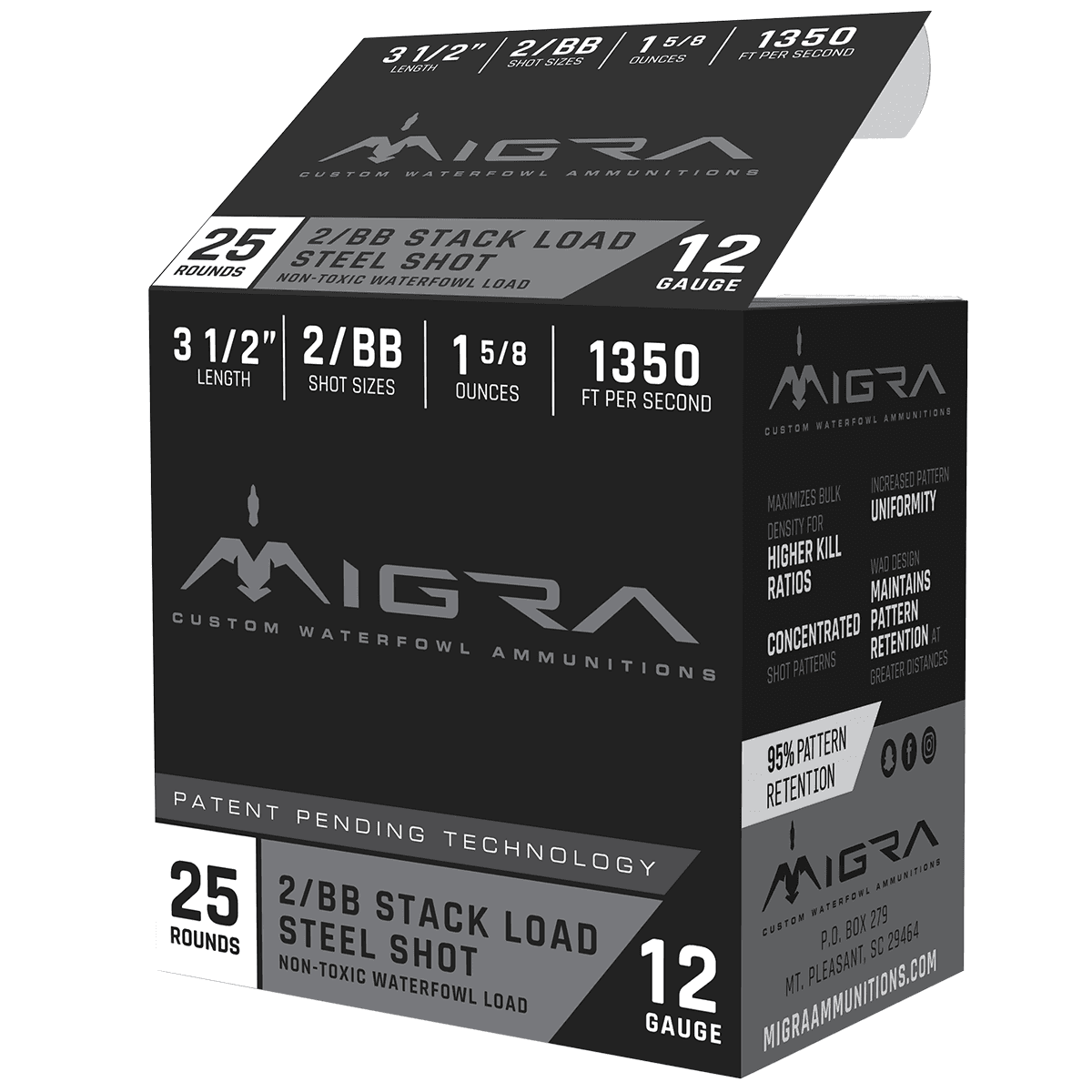 Migra Ammunitions M12LS2BB Combinational 12 Gauge 3.50" 1 5/8 oz 2, BB Shot 25 Per Box Migra Ammunitions M12LS2BB Combinational 12 Gauge 3.50" 1 5/8 oz 2, BB Shot 25 Per Box