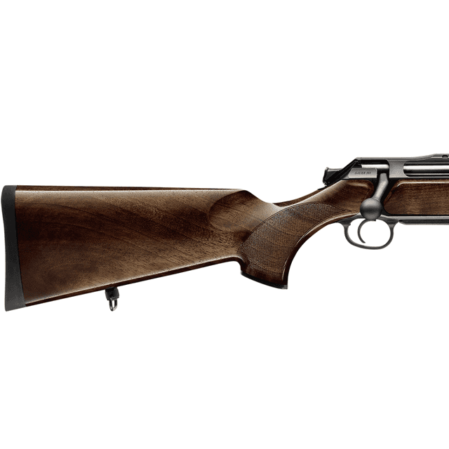 Sauer 505 Lux Rifle, 24" Matte Blued Threaded Barrel Matte Blued Saddle Mount Steel Receiver Grade 5 Wood Fixed Stock Full Size 3+1rd 300 Win Mag - 80117099 Sauer 505 Lux Rifle, 24" Matte Blued Threaded Barrel Matte Blued Saddle Mount Steel Receiver Grade 5 Wood Fixed Stock Full Size 3+1rd 300 Win Mag - 80117099