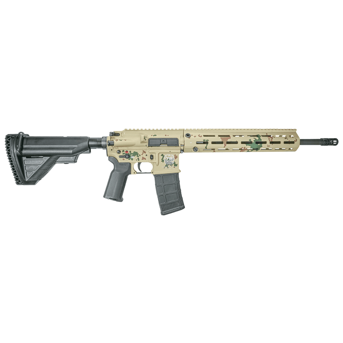 HK A1 75th Anniversary MR556 Rifle, 16.50" Black Steel Barrel Tropentarn Camo Picatinny Rail Aluminum Receiver M-LOK Handguard Black Synthetic Adjustable Stock Black Polymer Grip 4 Magazines 10+1rd 5.56x45mm - 81001004 HK A1 75th Anniversary MR556 Rifle, 16.50" Black Steel Barrel Tropentarn Camo Picatinny Rail Aluminum Receiver M-LOK Handguard Black Synthetic Adjustable Stock Black Polymer Grip 4 Magazines 10+1rd 5.56x45mm - 81001004