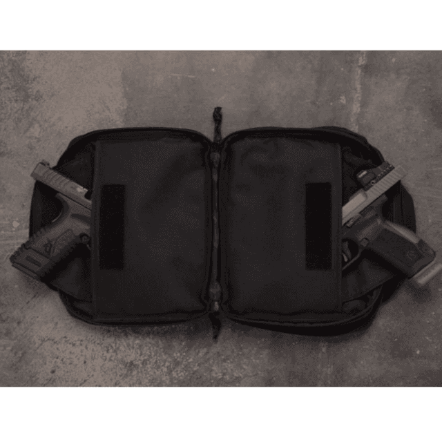 Tac Six Crew Tactical Pistol Case, Black 600D Polyester 2 Handguns - 10814 Tac Six Crew Tactical Pistol Case, Black 600D Polyester 2 Handguns - 10814