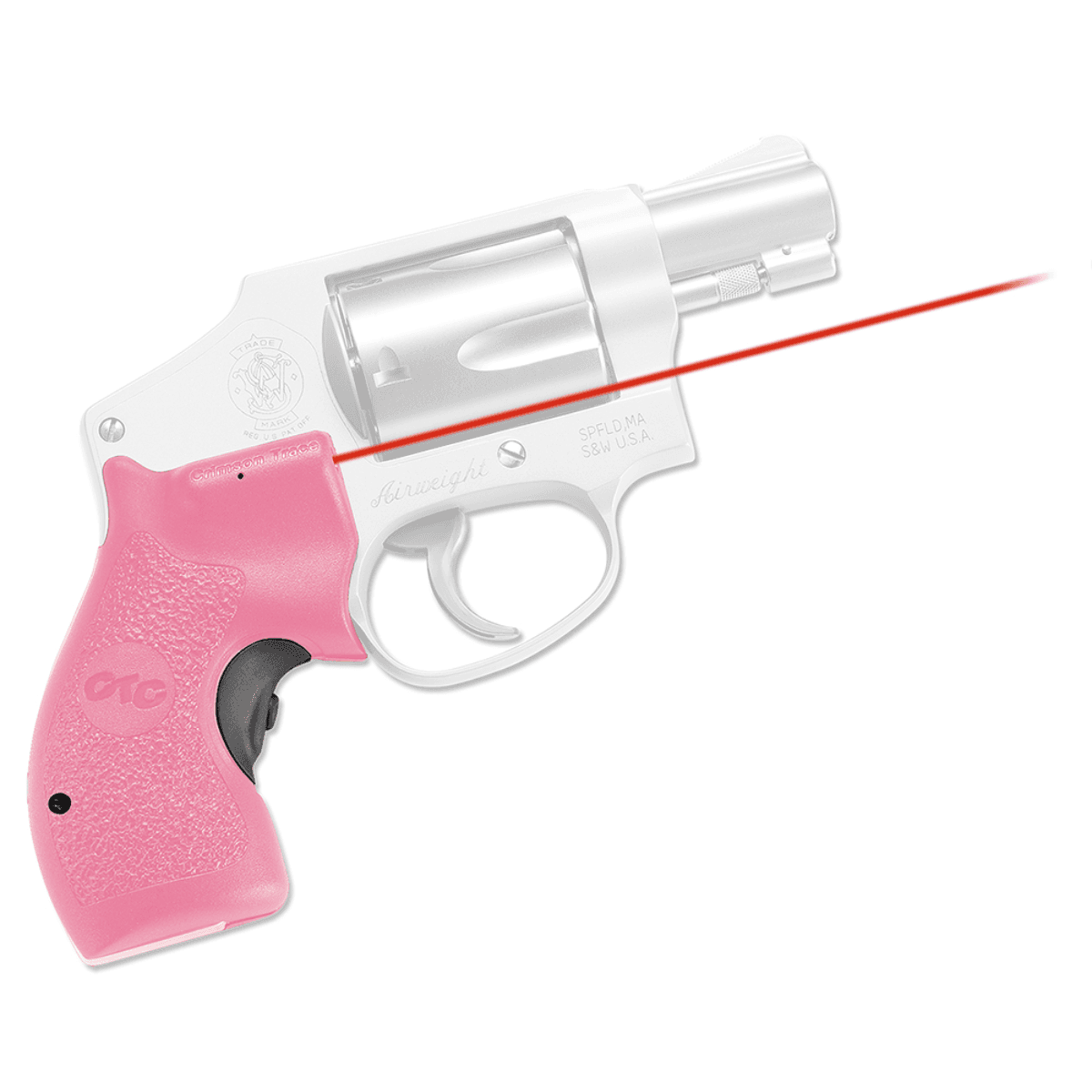 Crimson Trace LG-105 Pink Lasergrips Red Laser for Smith & Wesson J-Frame Round Butt - 0134801 Crimson Trace LG-105 Pink Lasergrips Red Laser for Smith & Wesson J-Frame Round Butt - 0134801