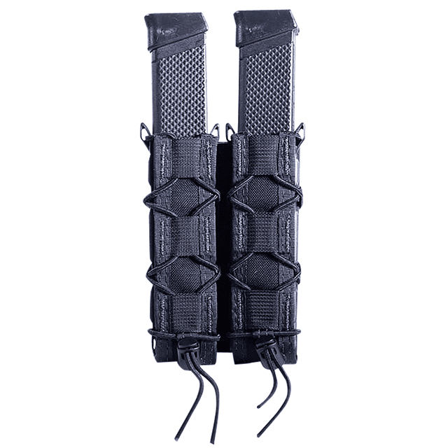 High Speed Gear TACO Extended Double Mag Pouch Black Nylon Mounts to MOLLE & 2-Inch Belts - 11EX02BK High Speed Gear TACO Extended Double Mag Pouch Black Nylon Mounts to MOLLE & 2-Inch Belts - 11EX02BK