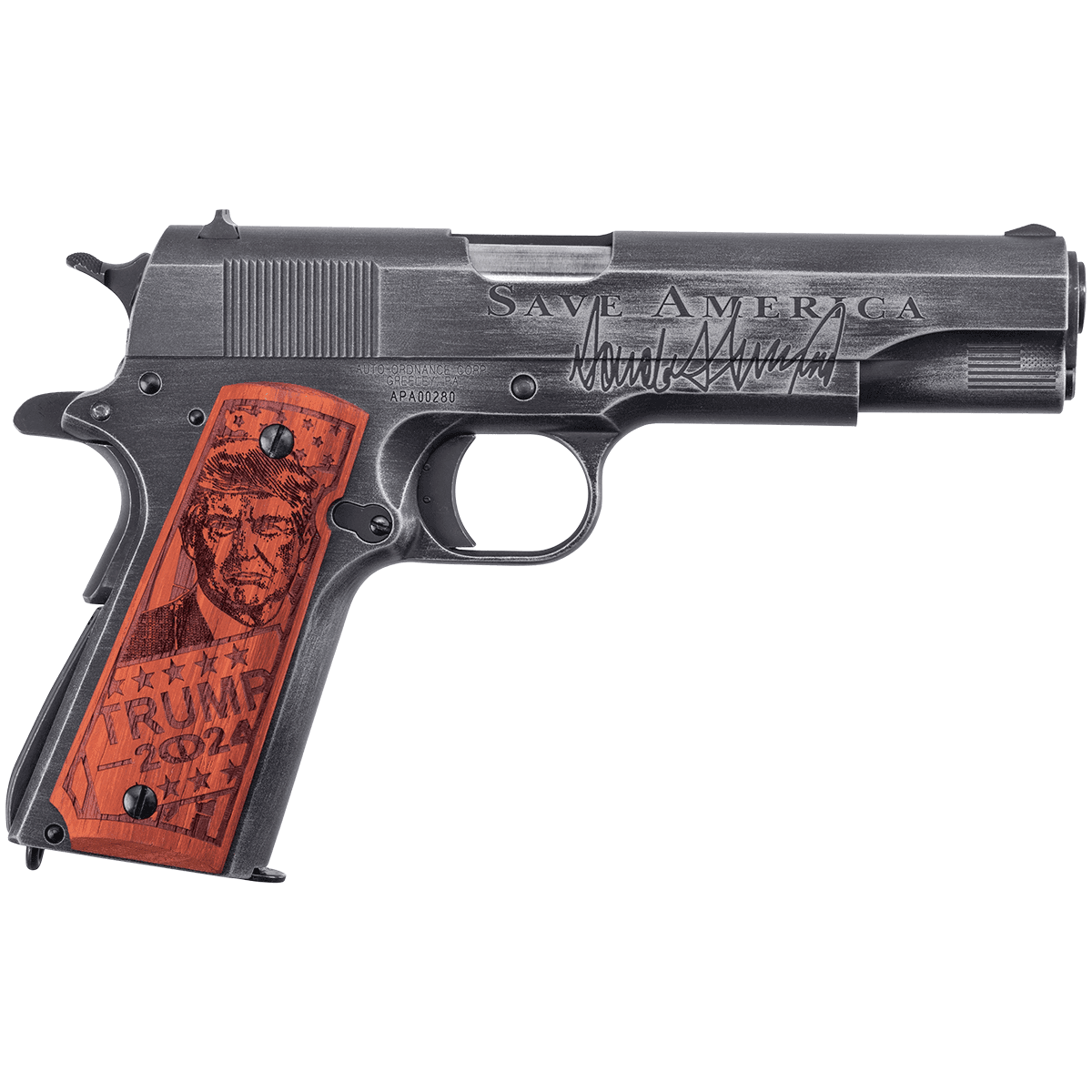 Auto-Ordnance 1911BKOC12 1911 Trump Save America Full Size Frame 45 ACP 7+1, 5" Pistol Auto-Ordnance 1911BKOC12 1911 Trump Save America Full Size Frame 45 ACP 7+1, 5" Pistol