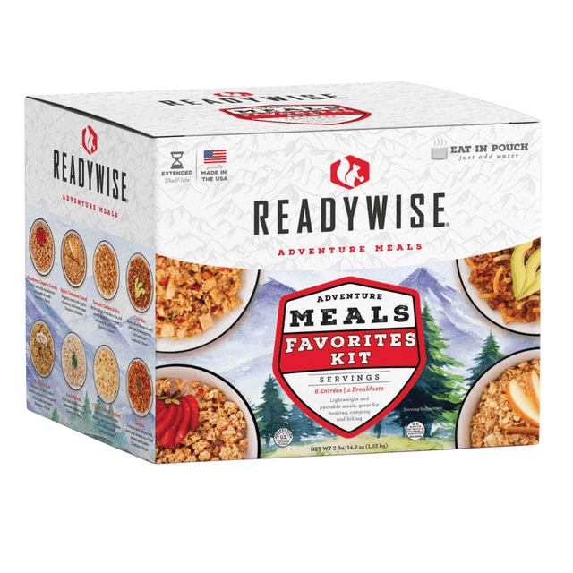 ReadyWise Outdoor Food Kit Meal Favorites 9 Servings Includes 6 Entrees & 3 Breakfasts - RW05913 ReadyWise Outdoor Food Kit Meal Favorites 9 Servings Includes 6 Entrees & 3 Breakfasts - RW05913