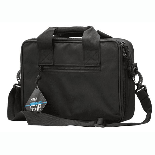 NcStar VISM Double Pistol Range Bag with Mag Pouches, Loop Fasteners, Zippers & Padding - Black Finish - CPDX2971B NcStar VISM Double Pistol Range Bag with Mag Pouches, Loop Fasteners, Zippers & Padding - Black Finish - CPDX2971B