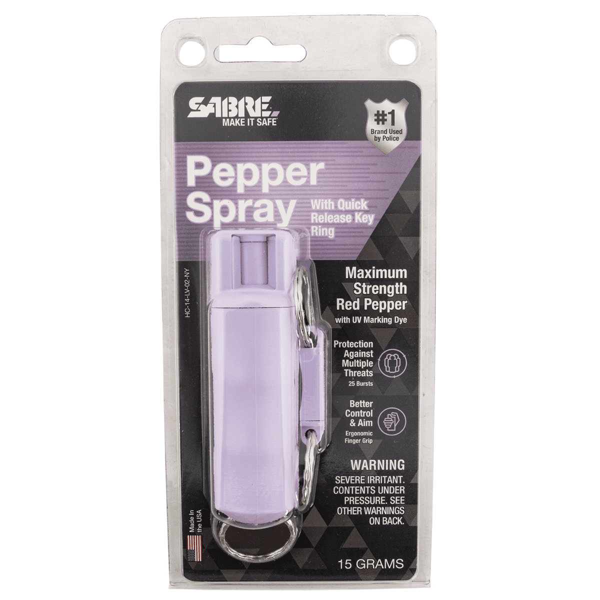 Sabre Hard Case Pepper Spray, Lavender Red Pepper Includes Key Ring - HC14LV02NY Sabre Hard Case Pepper Spray, Lavender Red Pepper Includes Key Ring - HC14LV02NY