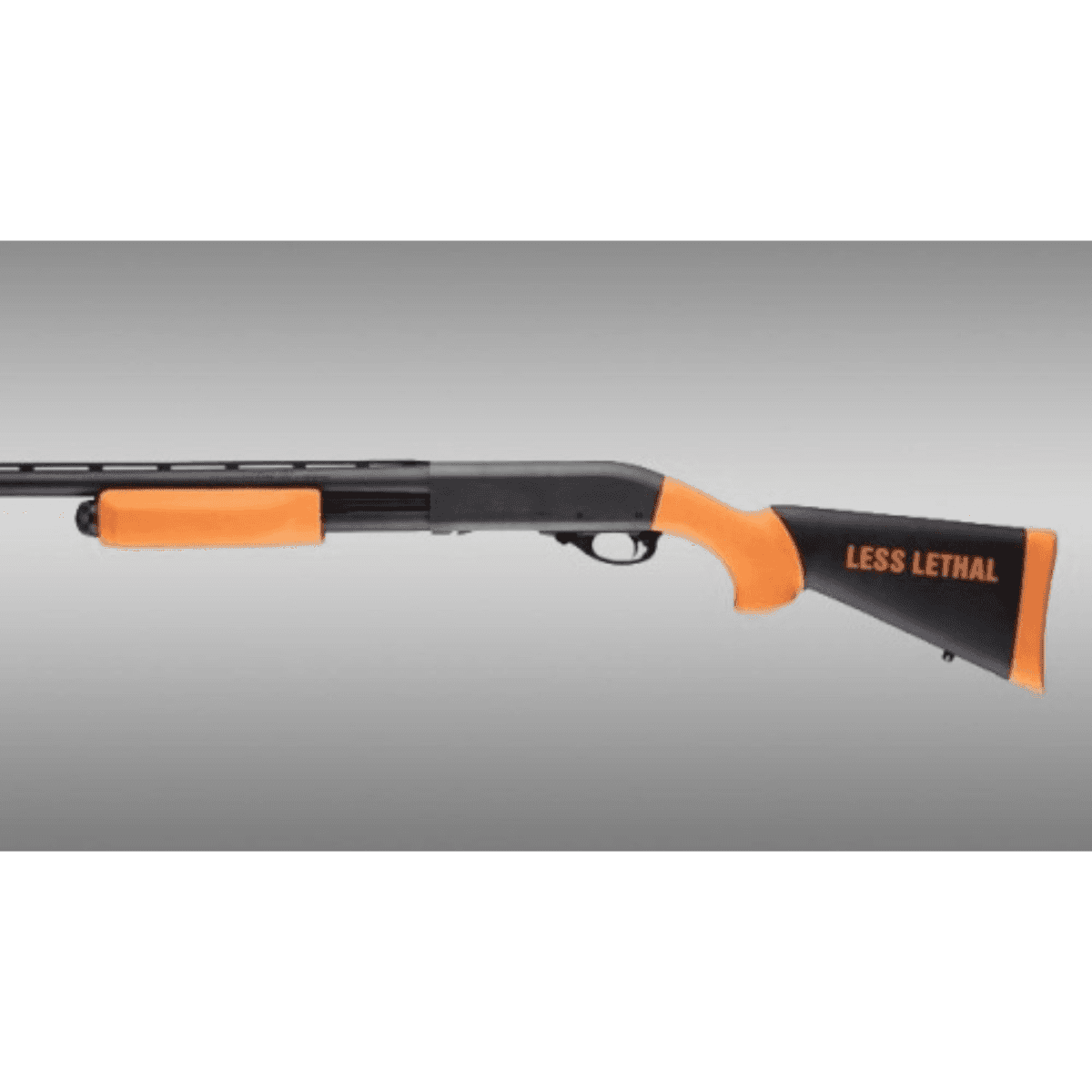Hogue OverMolded Less Lethal Shotgun Stock w/Forend, Black/Orange Fits Remington 870 - 08742 Hogue OverMolded Less Lethal Shotgun Stock w/Forend, Black/Orange Fits Remington 870 - 08742