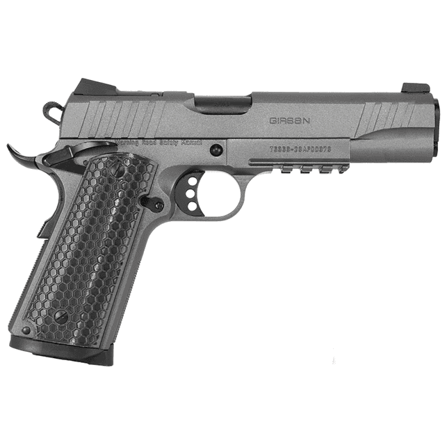 Girsan MC1911 S Influencer Pistol, 5" Black Steel Barrel Tungsten Gray Cerakote Optic Ready/Serrated Steel Slide & Frame w/Picatinny Rail & Beavertail Gray Polymer Grip 9+1rd Full Size 38 Super - 391149 Girsan MC1911 S Influencer Pistol, 5" Black Steel Barrel Tungsten Gray Cerakote Optic Ready/Serrated Steel Slide & Frame w/Picatinny Rail & Beavertail Gray Polymer Grip 9+1rd Full Size 38 Super - 391149