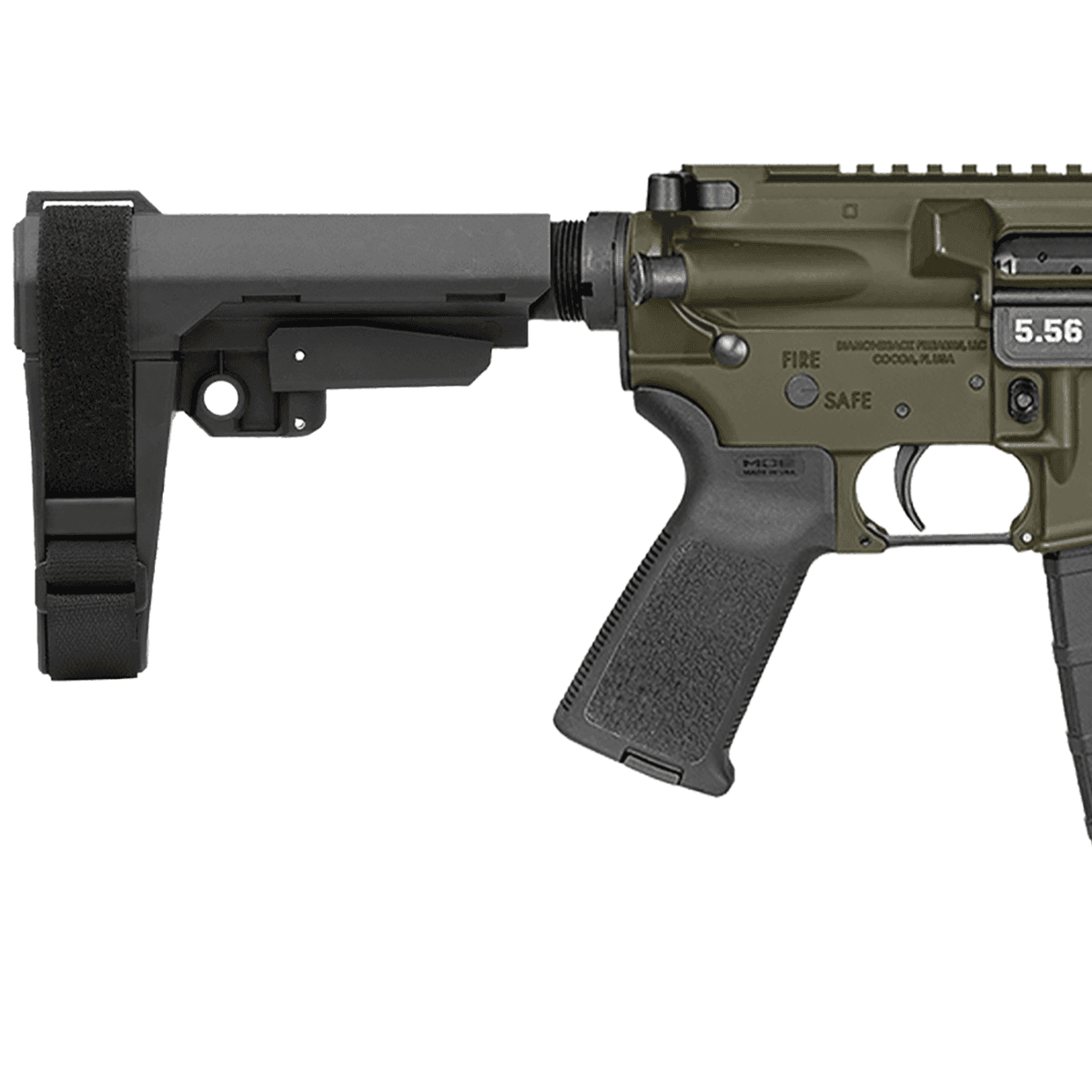 Diamondback DB15 Rifle, 7" OD Green Cerakote Heavy Barrel 6" M-LOK Handguard 7075-T6 Aluminum SBA3 Brace Magpul MOE Grip 30+1rd 5.56 NATO - DB1913K101 Diamondback DB15 Rifle, 7" OD Green Cerakote Heavy Barrel 6" M-LOK Handguard 7075-T6 Aluminum SBA3 Brace Magpul MOE Grip 30+1rd 5.56 NATO - DB1913K101