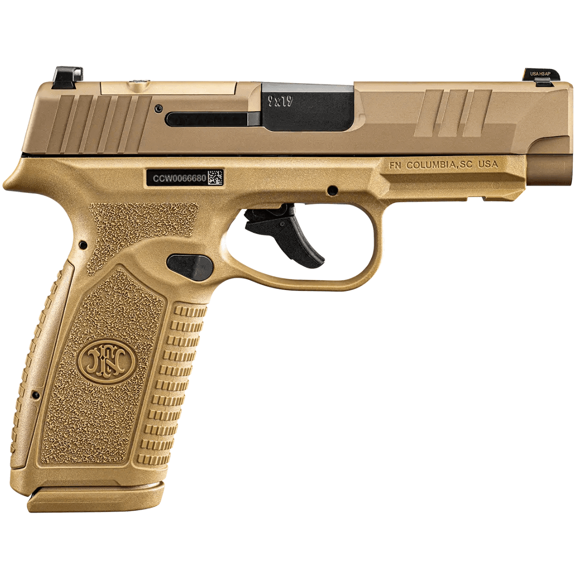 FN Reflex XL MRD Pistol, 3.80" Black Target Crown Steel Barrel FDE PVD Optic Cut/Serrated Slide FDE Polymer Frame w/Picatinny Rail Interchangeable Backstrap Grip 15+1/18+1rd Micro-Compact Frame 9mm - 66101760 FN Reflex XL MRD Pistol, 3.80" Black Target Crown Steel Barrel FDE PVD Optic Cut/Serrated Slide FDE Polymer Frame w/Picatinny Rail Interchangeable Backstrap Grip 15+1/18+1rd Micro-Compact Frame 9mm - 66101760