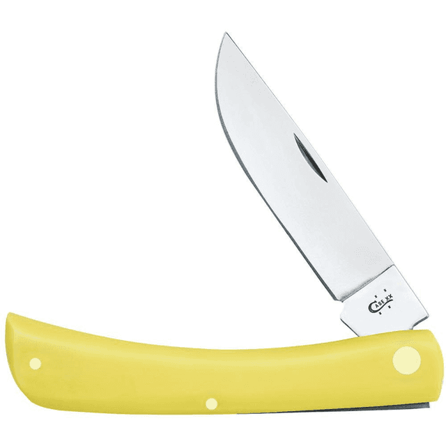 Case Yellow Synthetic Sod Buster Knife, 3.70'' Folding Skinner Plain Tumble Polish Carbon Steel Blade/Smooth Yellow Synthetic Handle - 00038 Case Yellow Synthetic Sod Buster Knife, 3.70'' Folding Skinner Plain Tumble Polish Carbon Steel Blade/Smooth Yellow Synthetic Handle - 00038