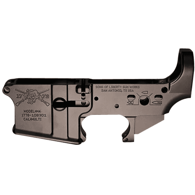 Sons Of Liberty Gun Works Angry Patriot Stripped Lower Receiver, Black Anodized Aluminum Fits Mil-Spec AR-15 - ANGRYPATRIOT Sons Of Liberty Gun Works Angry Patriot Stripped Lower Receiver, Black Anodized Aluminum Fits Mil-Spec AR-15 - ANGRYPATRIOT