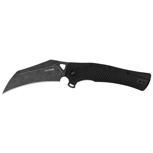 Kershaw Dawnstar Tactical Knife, 3.50" Folding Hawkbill Plain Blackwash 8Cr13MoV SS Blade Black Textured Glass Filled Nylon Handle - 1423 Kershaw Dawnstar Tactical Knife, 3.50" Folding Hawkbill Plain Blackwash 8Cr13MoV SS Blade Black Textured Glass Filled Nylon Handle - 1423