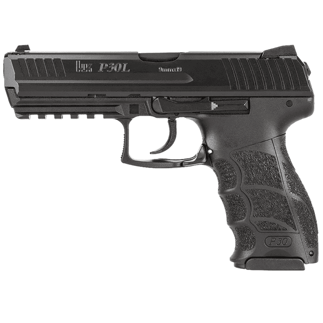 HK P30L V1 Light LEM Pistol, 4.45" Black Polygonal Rifled Barrel Black Cerakote Long/Serrated Steel Slide Black Polymer Frame w/Picatinny Rail Black Interchangeable Backstrap Grip Ambidextrous 20+1rd 9mm Luger - 81001089 HK P30L V1 Light LEM Pistol, 4.45" Black Polygonal Rifled Barrel Black Cerakote Long/Serrated Steel Slide Black Polymer Frame w/Picatinny Rail Black Interchangeable Backstrap Grip Ambidextrous 20+1rd 9mm Luger - 81001089