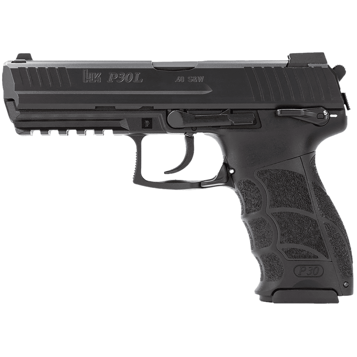 HK P30L V3 Pistol, 4.45" Black Polygonal Rifled Barrel Black Cerakote Long/Serrated Steel Slide Black Polymer Frame w/Picatinny Rail Black Interchangeable Backstrap Grip Ambidextrous 13+1rd 40 S&W - 81001095 HK P30L V3 Pistol, 4.45" Black Polygonal Rifled Barrel Black Cerakote Long/Serrated Steel Slide Black Polymer Frame w/Picatinny Rail Black Interchangeable Backstrap Grip Ambidextrous 13+1rd 40 S&W - 81001095