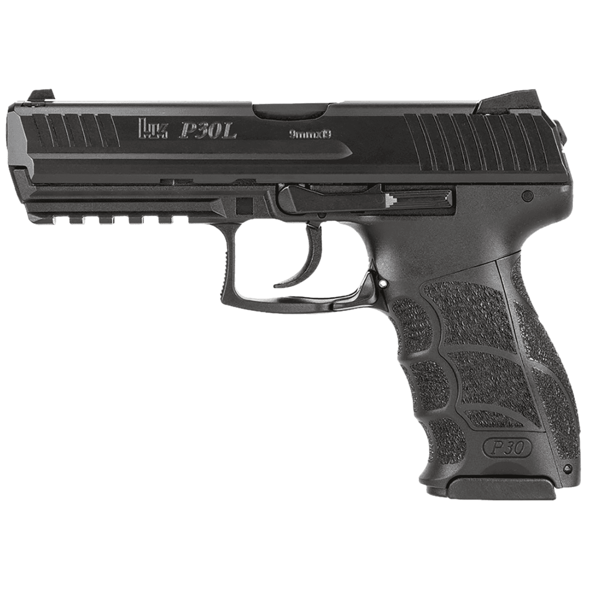 HK P30L V1 Light LEM Pistol, 4.45" Black Polygonal Rifled Barrel Black Cerakote Long/Serrated Steel Slide Black Polymer Frame w/Picatinny Rail Black Interchangeable Backstrap Grip Ambidextrous 15+1rd 9mm Luger - 81001090 HK P30L V1 Light LEM Pistol, 4.45" Black Polygonal Rifled Barrel Black Cerakote Long/Serrated Steel Slide Black Polymer Frame w/Picatinny Rail Black Interchangeable Backstrap Grip Ambidextrous 15+1rd 9mm Luger - 81001090