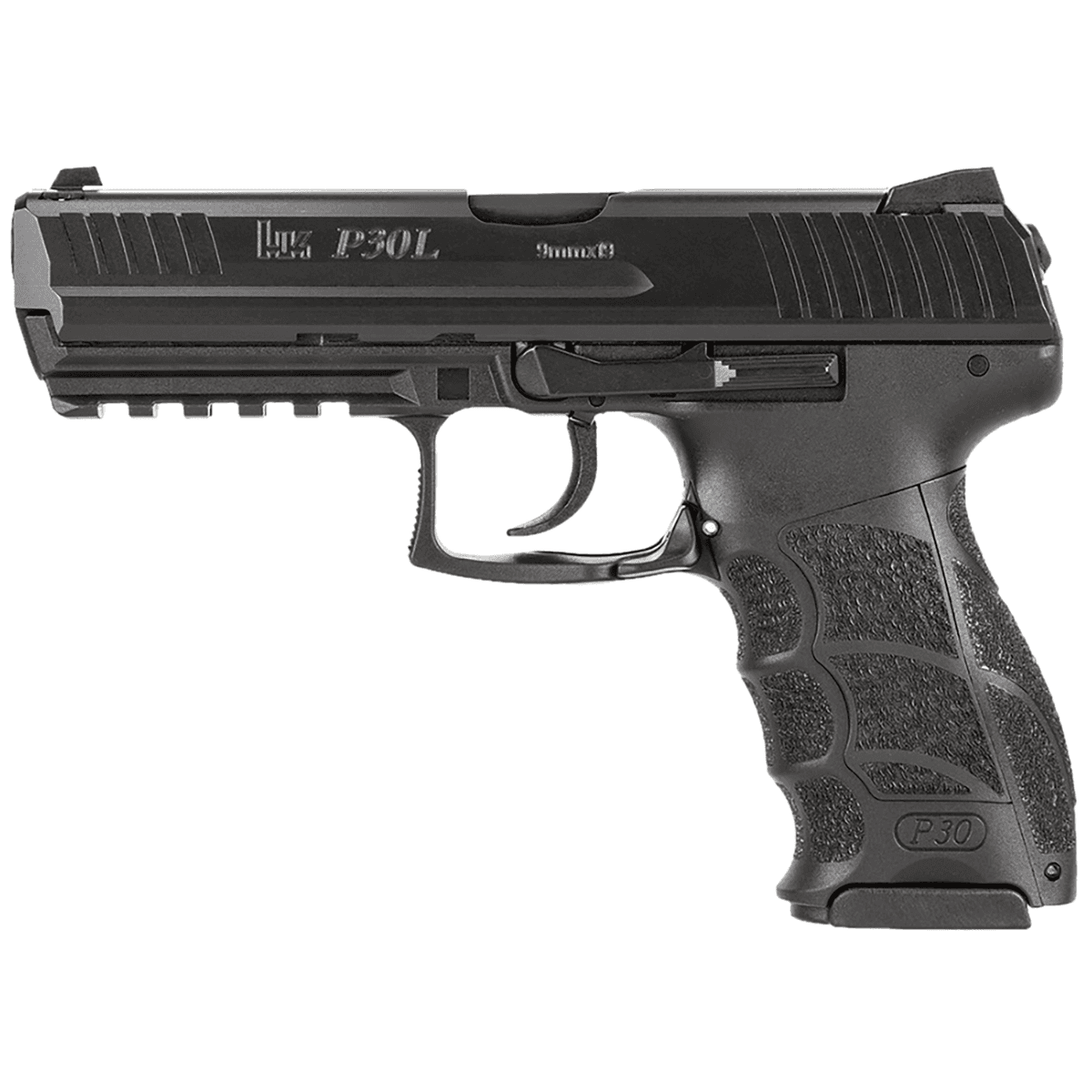 HK P30L V1 Light LEM Pistol, 4.45" Black Polygonal Rifled Barrel Black Cerakote Long/Serrated Steel Slide Black Polymer Frame w/Picatinny Rail Black Interchangeable Backstrap Grip Ambidextrous 10+1rd 9mm Luger - 81001091 HK P30L V1 Light LEM Pistol, 4.45" Black Polygonal Rifled Barrel Black Cerakote Long/Serrated Steel Slide Black Polymer Frame w/Picatinny Rail Black Interchangeable Backstrap Grip Ambidextrous 10+1rd 9mm Luger - 81001091