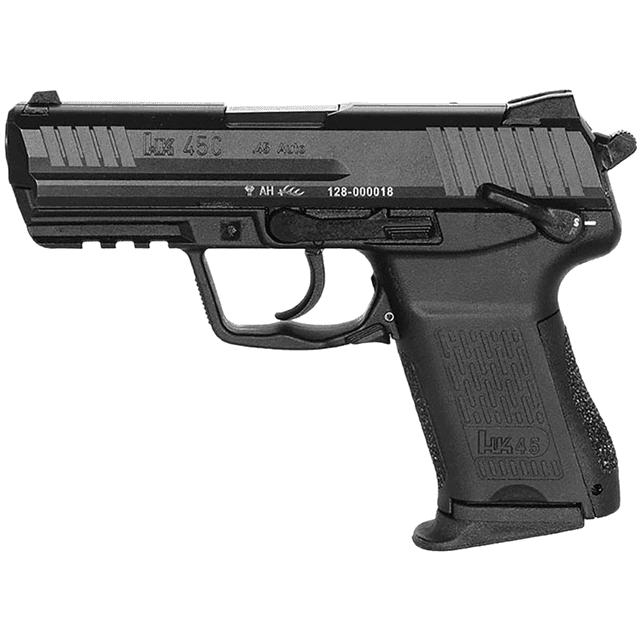 HK HK45C V1 Pistol, 3.94" Black Polygonal Rifled Barrel Black Serrated Steel Slide Black Polymer Frame w/Picatinny Rail Black Interchangeable Backstrap Grip Ambidextrous 8+1rd Compact Frame 45 ACP - 81001111 HK HK45C V1 Pistol, 3.94" Black Polygonal Rifled Barrel Black Serrated Steel Slide Black Polymer Frame w/Picatinny Rail Black Interchangeable Backstrap Grip Ambidextrous 8+1rd Compact Frame 45 ACP - 81001111