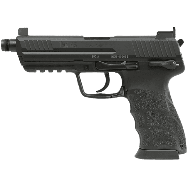 HK HK45 V1 Pistol, 4.46" Black Threaded Barrel Black Cerakote Serrated Steel Slide Black Polymer Frame w/Picatinny Rail Ambidextrous 10+1rd .45 ACP - 81001117 HK HK45 V1 Pistol, 4.46" Black Threaded Barrel Black Cerakote Serrated Steel Slide Black Polymer Frame w/Picatinny Rail Ambidextrous 10+1rd .45 ACP - 81001117
