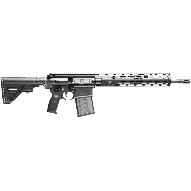 HK MR762 A4 Rifle, 16.50" Black Threaded Barrel Black Picatinny Rail M-LOK Handguard 9 Position Black Synthetic Stock Black Finger Grooved Grip Ambidextrous 10+1rd 7.62x51mm - 81000830 HK MR762 A4 Rifle, 16.50" Black Threaded Barrel Black Picatinny Rail M-LOK Handguard 9 Position Black Synthetic Stock Black Finger Grooved Grip Ambidextrous 10+1rd 7.62x51mm - 81000830