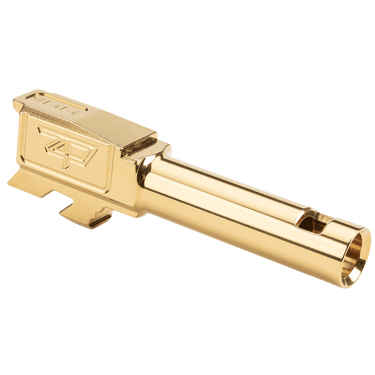 Zaffiri Precision Threadless Barrel, Gold 416R Stainless Steel Ported Fits Glock 43/43x - ZP.43BCPG Zaffiri Precision Threadless Barrel, Gold 416R Stainless Steel Ported Fits Glock 43/43x - ZP.43BCPG