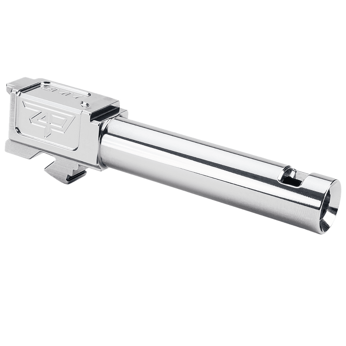 Zaffiri Precision Threadless Barrel, 3.89" Silver 416R Stainless Steel Ported Fits Glock 19 Gen1-4 - ZP.19BCPSS Zaffiri Precision Threadless Barrel, 3.89" Silver 416R Stainless Steel Ported Fits Glock 19 Gen1-4 - ZP.19BCPSS
