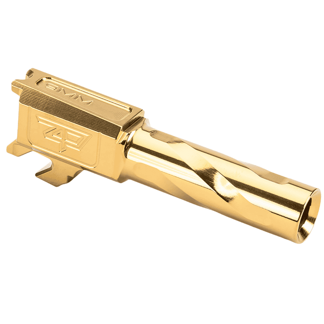 Zaffiri Precision Match Grade Barrel, Gold 416R Stainless Steel Flush / Crown Fits Springfield Hellcat - ZP.HCBG Zaffiri Precision Match Grade Barrel, Gold 416R Stainless Steel Flush / Crown Fits Springfield Hellcat - ZP.HCBG