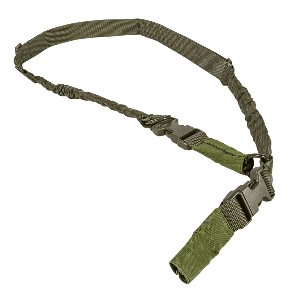 NcStar VISM Sling 1.25" 55"-72" Adjustable Bungee Green Nylon Strap with Elastic Shock-Cord 2/1 Point Sling - AARS21PG NcStar VISM Sling 1.25" 55"-72" Adjustable Bungee Green Nylon Strap with Elastic Shock-Cord 2/1 Point Sling - AARS21PG