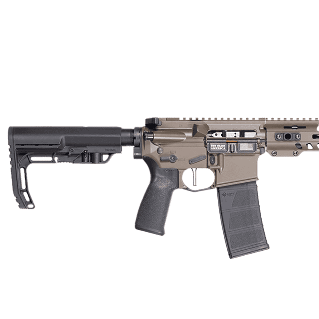 Patriot Ordnance Factory Minuteman Rifle, 13.75" Black Nitride Steel Threaded Barrel Patriot Brown Cerakote Picatinny Rail Aluminum Receiver 6 Position Black Synthetic Stock Black Polymer Grip 30+1rd 300 Blackout - 02047 Patriot Ordnance Factory Minuteman Rifle, 13.75" Black Nitride Steel Threaded Barrel Patriot Brown Cerakote Picatinny Rail Aluminum Receiver 6 Position Black Synthetic Stock Black Polymer Grip 30+1rd 300 Blackout - 02047