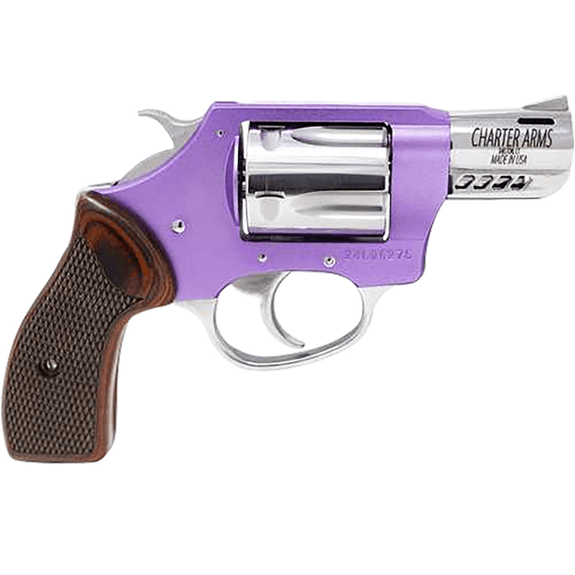 Charter Arms Off Duty Coyote .380 ACP 5rd 2 in Polished Ported Barrel Lavender Frame Rosewood Grip - 53804 Charter Arms Off Duty Coyote .380 ACP 5rd 2 in Polished Ported Barrel Lavender Frame Rosewood Grip - 53804