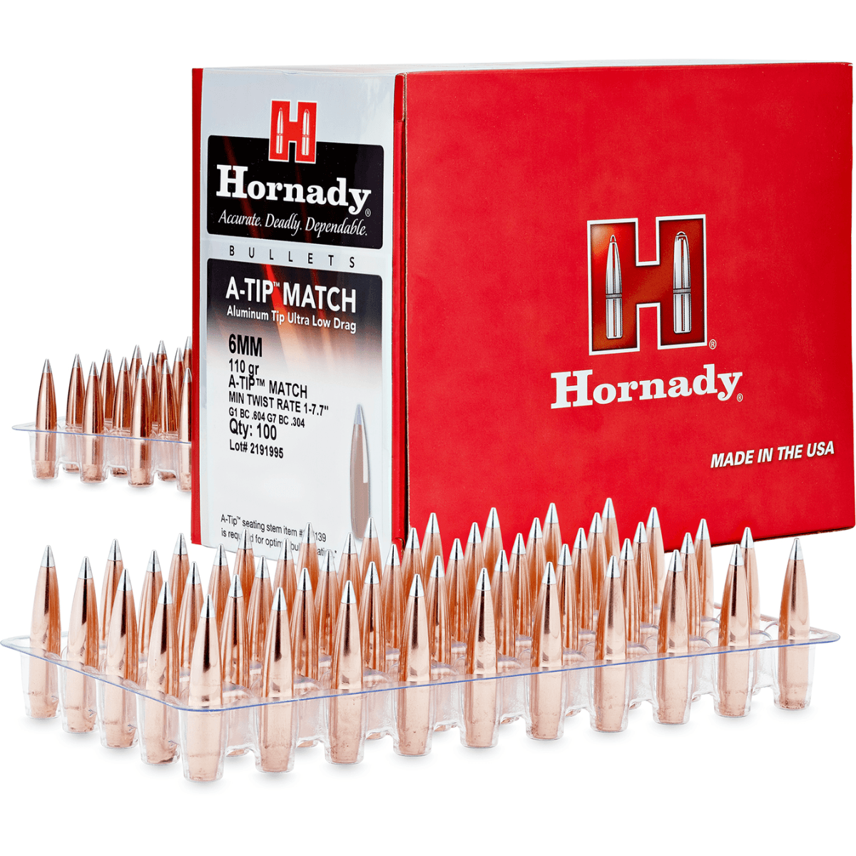 Hornady 6mm .243 110gr A-Tip Match Ammunition 500 Per Box/6 Case - 245312 Hornady 6mm .243 110gr A-Tip Match Ammunition 500 Per Box/6 Case - 245312