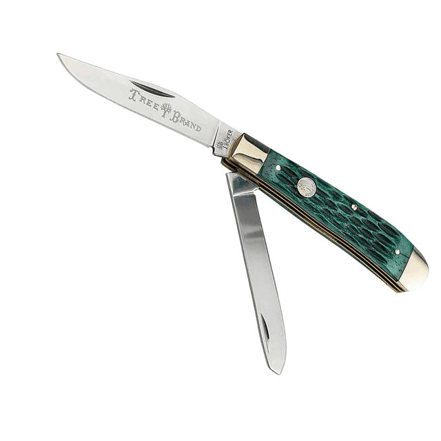Boker Trapper 2.0 Clip Point/Spey Plain D2 Steel Blade Green Jigged Bone Handle - 110831 Boker Trapper 2.0 Clip Point/Spey Plain D2 Steel Blade Green Jigged Bone Handle - 110831