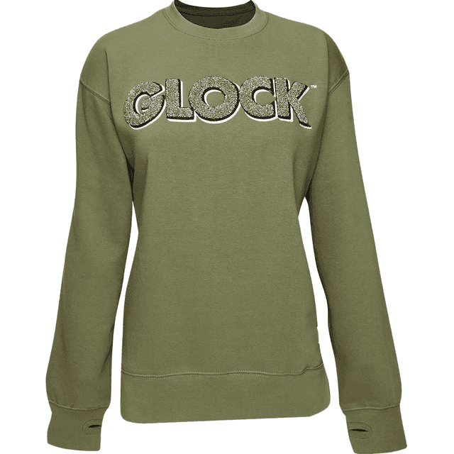 Glock Crewneck Raglan Pullover Fleece, Olive Cotton/Polyester Long Sleeve Medium - AP96261 Glock Crewneck Raglan Pullover Fleece, Olive Cotton/Polyester Long Sleeve Medium - AP96261