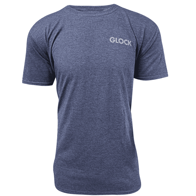 Glock Pistol Flag T-Shirt, Heather Navy Cotton/Polyester Short Sleeve XL Semi-Fitted - AA75158 Glock Pistol Flag T-Shirt, Heather Navy Cotton/Polyester Short Sleeve XL Semi-Fitted - AA75158