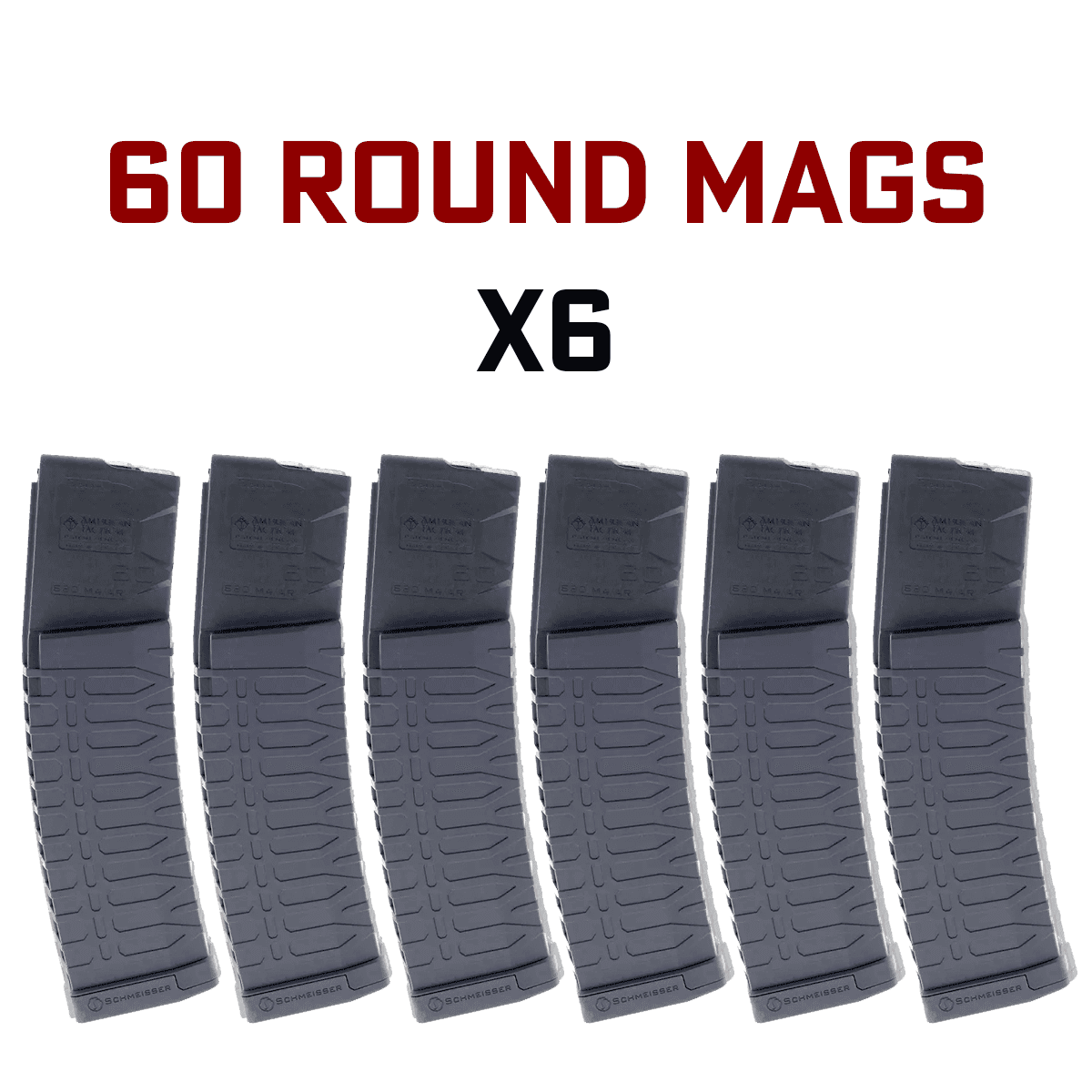 Schmeisser 60 round High Capacity AR-15 Magazine 5.56/.223 x6 Schmeisser 60 round High Capacity AR-15 Magazine 5.56/.223 x6