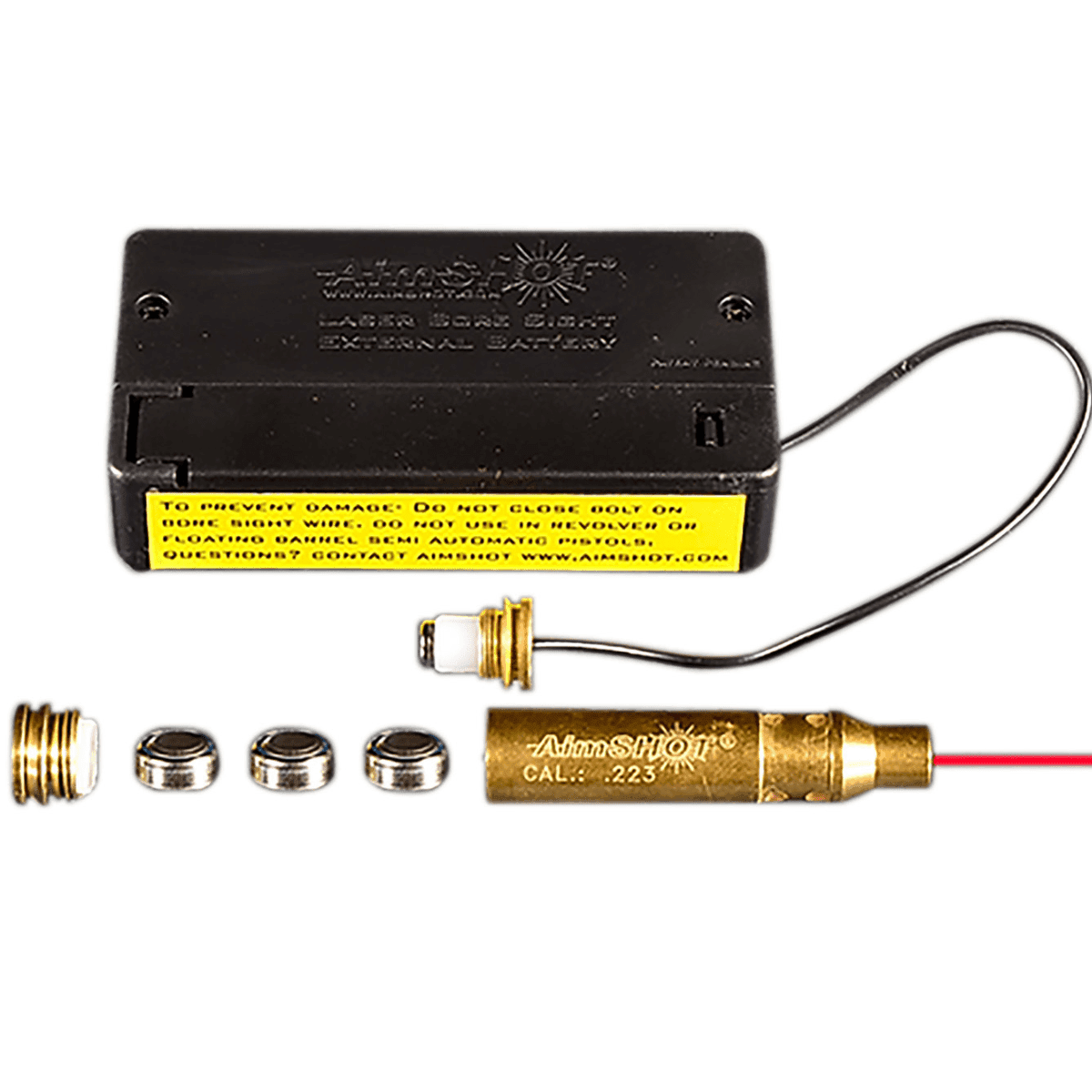 AimShot Big Hunting Bore Sight Kit MBS223, Red AAA 20+ Hrs - BIGHUNTINGBORESIGHT AimShot Big Hunting Bore Sight Kit MBS223, Red AAA 20+ Hrs - BIGHUNTINGBORESIGHT