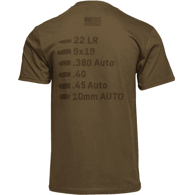 Glock Caliber Tee Coyote Ringspun Cotton Short Sleeve XL - AP96203 Glock Caliber Tee Coyote Ringspun Cotton Short Sleeve XL - AP96203