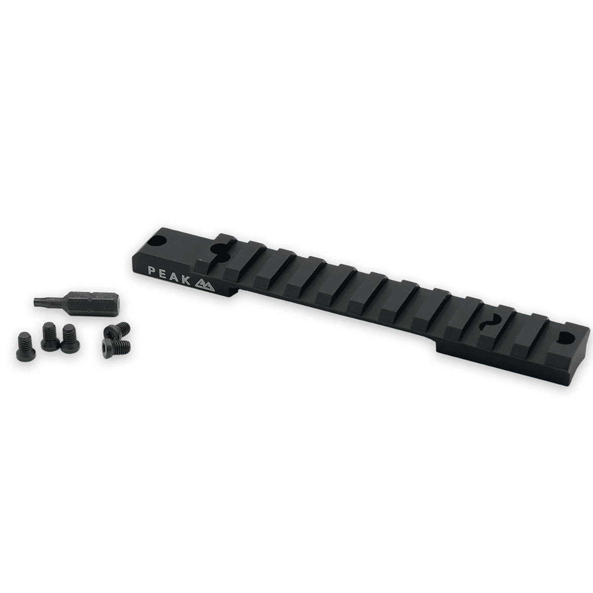 Weatherby Peak 44 Picatinny Rail, Black Aluminum Picatinny Rail/Weaver Mount Standard 6-Lug Action Weatherby Mark V - J010002 Weatherby Peak 44 Picatinny Rail, Black Aluminum Picatinny Rail/Weaver Mount Standard 6-Lug Action Weatherby Mark V - J010002