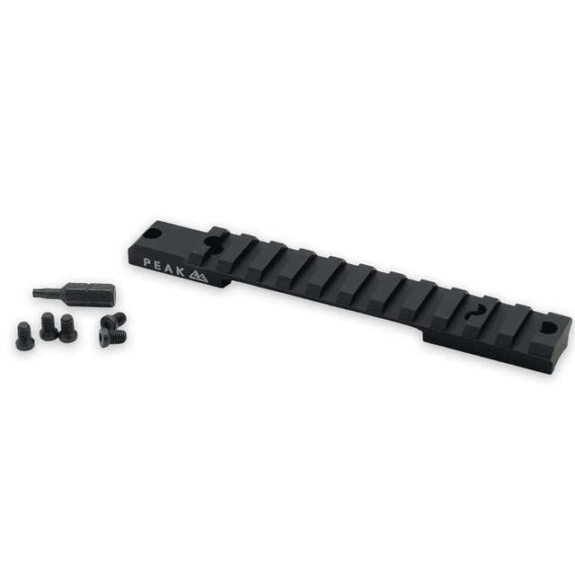 Weatherby Peak 44 Picatinny Rail, Black Aluminum Picatinny Rail/Weaver Mount Standard 6-Lug Action Weatherby Mark V - J010002 Weatherby Peak 44 Picatinny Rail, Black Aluminum Picatinny Rail/Weaver Mount Standard 6-Lug Action Weatherby Mark V - J010002