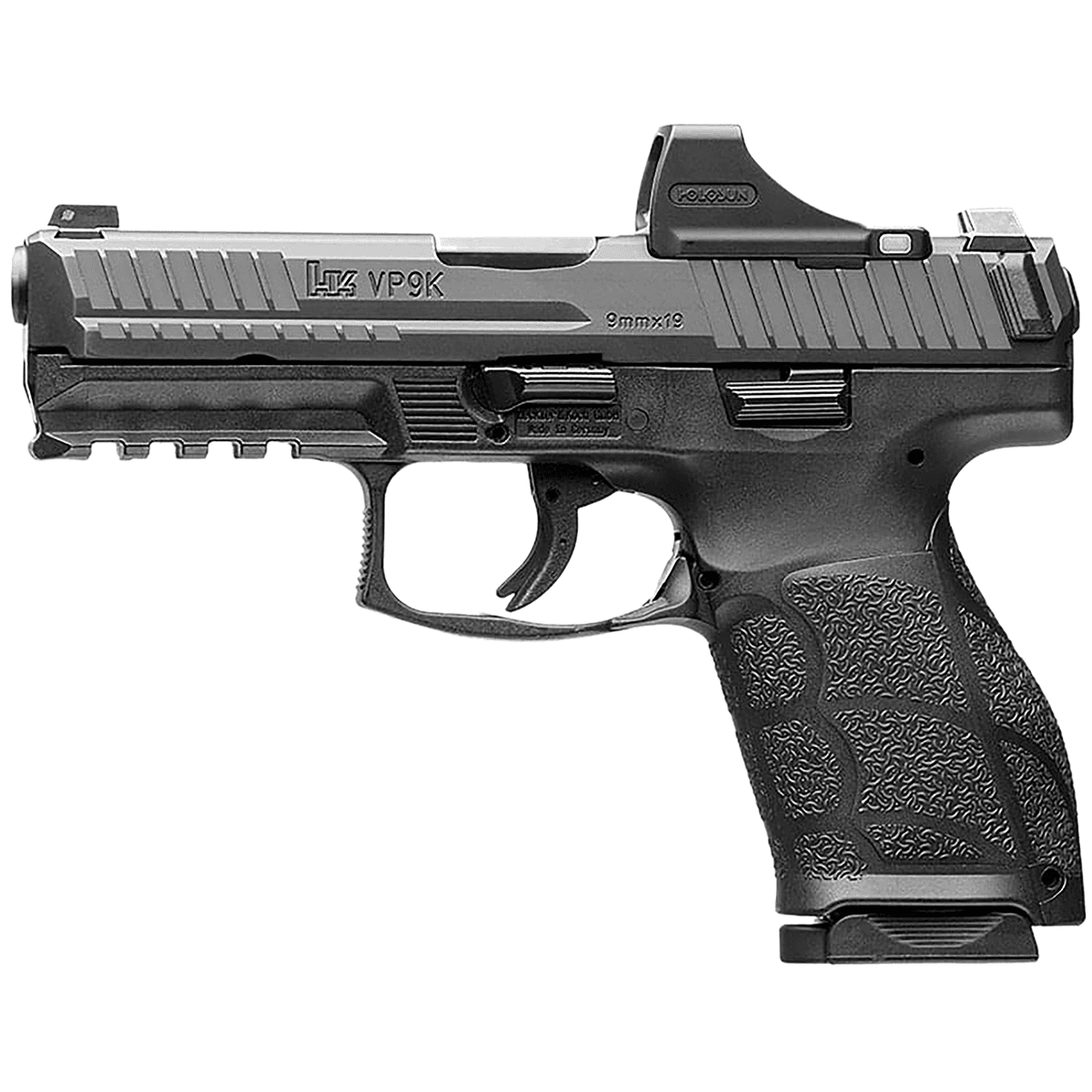 HK VP9A1 K Compact 9mm Luger Pistol 15+1 with 4.09-inch Black Steel Barrel, Holosun SCS Red Dot - 81001120 HK VP9A1 K Compact 9mm Luger Pistol 15+1 with 4.09-inch Black Steel Barrel, Holosun SCS Red Dot - 81001120